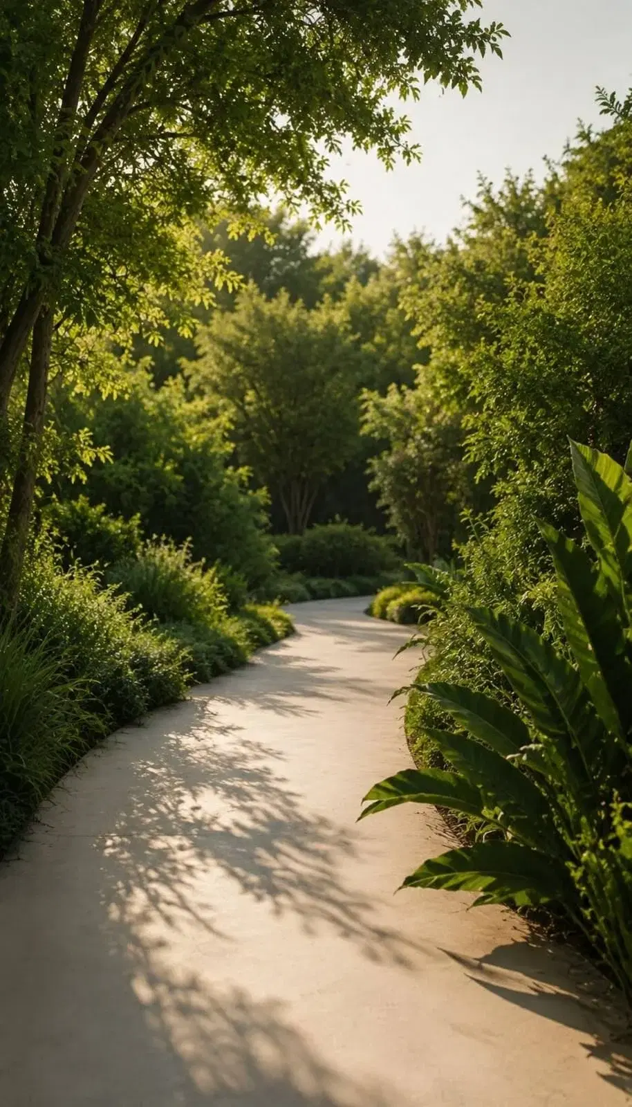 Sendero del parque entre los árboles